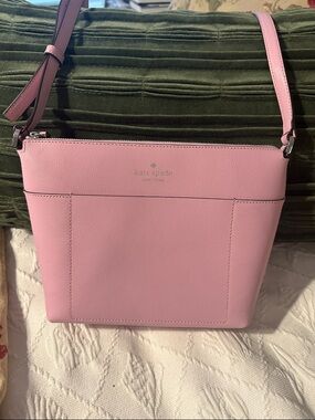 kate spade Pink Pebbled Leather Crossbody Bag.  Small marks noted in photos